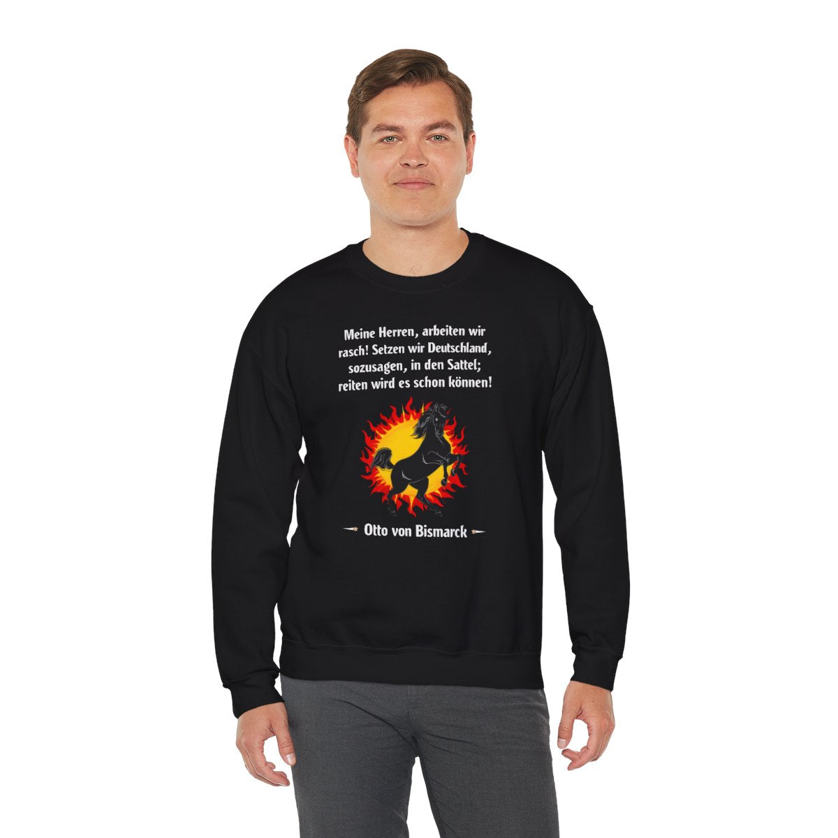 Unisex Sweatshirt mit Zitat - Bismarck - Deutschland in den Sattel – person-3