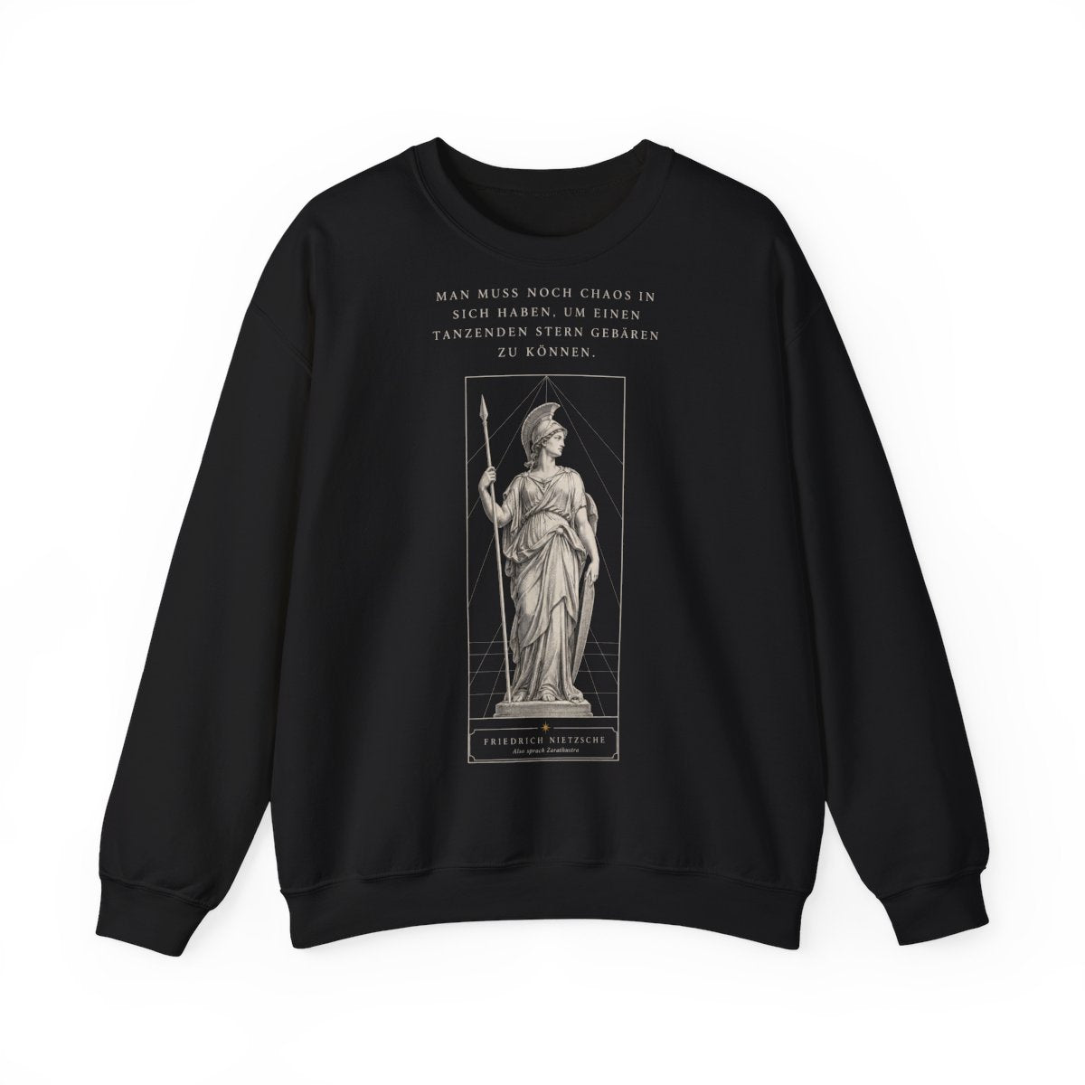 Unisex Sweatshirt mit Zitat - Nietzsche - Man muss noch Chaos – front