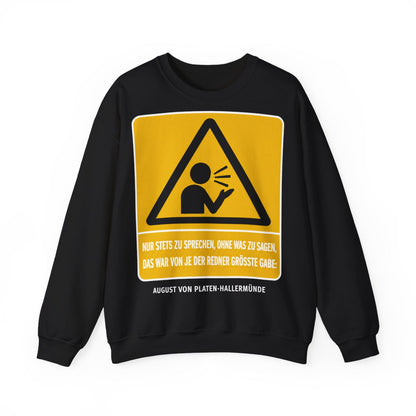 Unisex Sweatshirt mit Zitat - Platen-Hallermünde - Nur stets zu sprechen – front