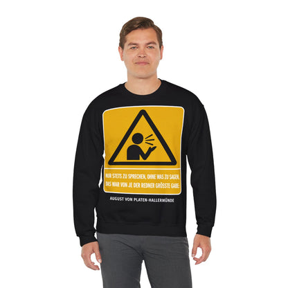 Unisex Sweatshirt mit Zitat - Platen-Hallermünde - Nur stets zu sprechen – person-3