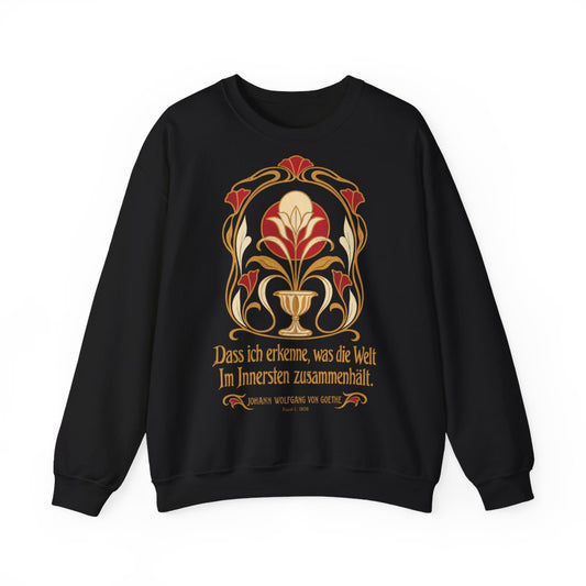 Unisex Sweatshirt mit Zitat - Goethe - Dass ich erkenne, was die Welt – front