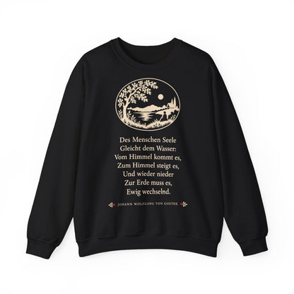Unisex Sweatshirt mit Zitat - Goethe - Des Menschen Seele Scherenschnitt – front