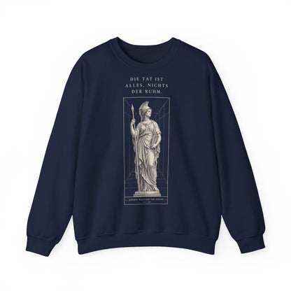 Unisex Sweatshirt mit Zitat - Goethe - Die Tat ist alles, nichts der Ruhm – front