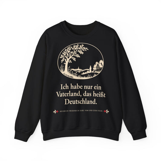Unisex Sweatshirt mit Zitat - Stein - Ich habe nur ein Vaterland Scherenschnitt – front