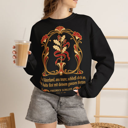 Unisex Sweatshirt mit Zitat - Schiller - Ans Vaterland, ans teure, schließ dich an Jugendstil – lifestyle-2