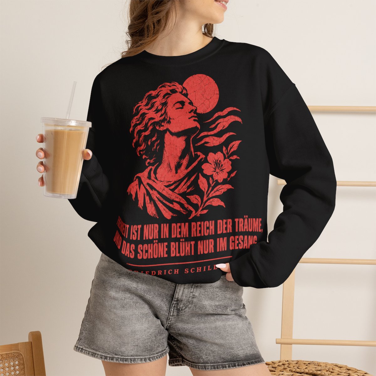 Unisex Sweatshirt mit Zitat - Schiller - Freiheit ist – lifestyle-2
