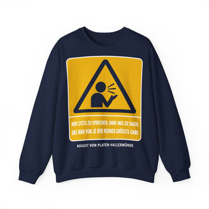 Unisex Sweatshirt mit Zitat - Platen-Hallermünde - Nur stets zu sprechen – front