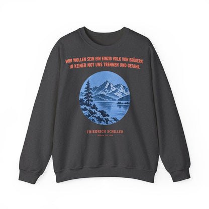 Unisex Sweatshirt mit Zitat - Schiller - Wir wollen sein ein einzig – front