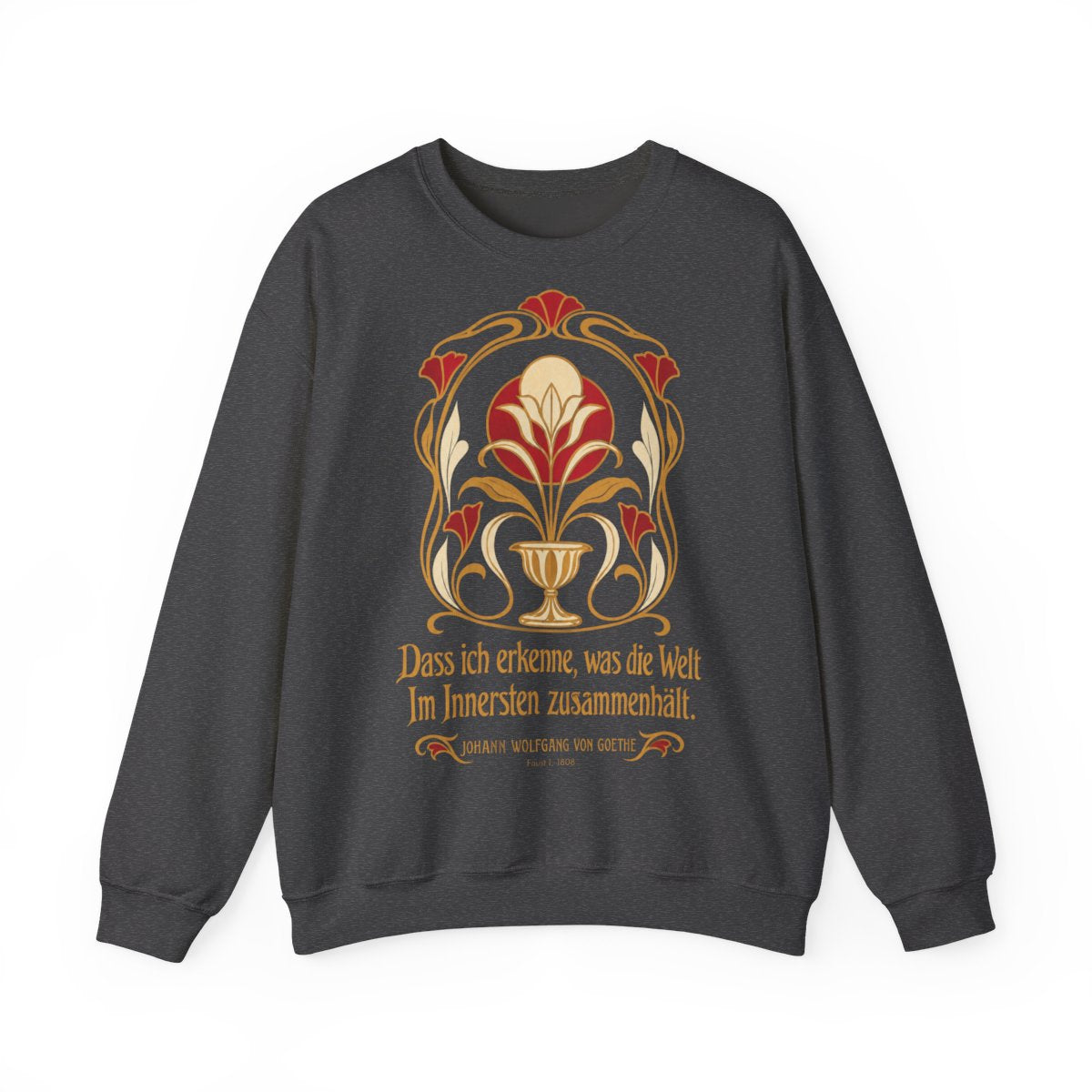 Unisex Sweatshirt mit Zitat - Goethe - Dass ich erkenne, was die Welt – front