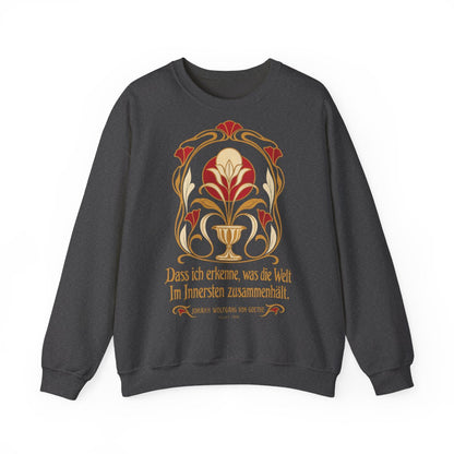 Unisex Sweatshirt mit Zitat - Goethe - Dass ich erkenne, was die Welt – front
