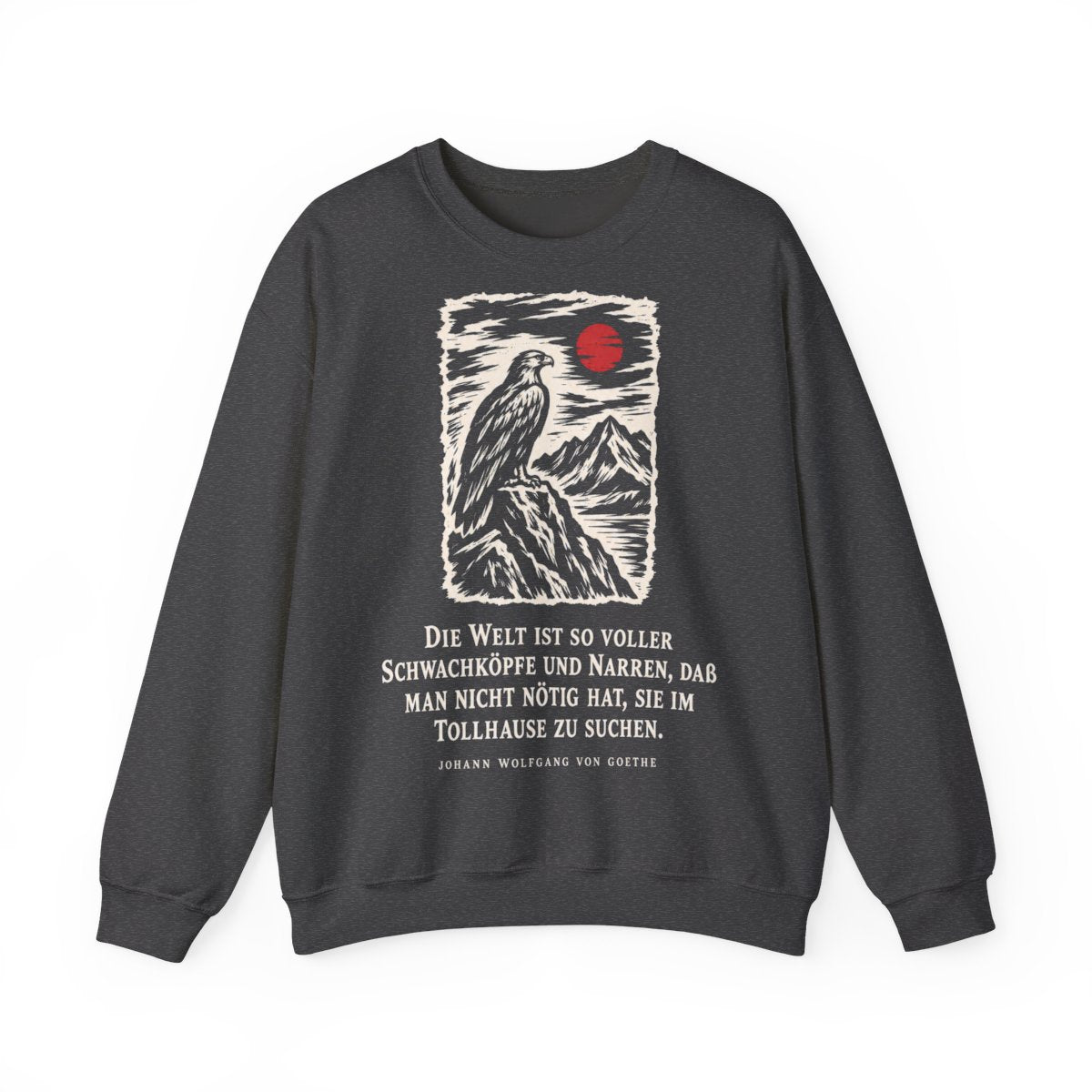 Unisex Sweatshirt mit Zitat - Goethe - Die Welt ist so voller – front