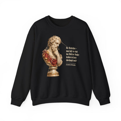 Unisex Sweatshirt mit Zitat - Nietzsche - Volk der Denker – front