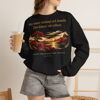 Unisex Sweatshirt mit Zitat - Goethe - Wer immer strebend sich bemüht – lifestyle-2