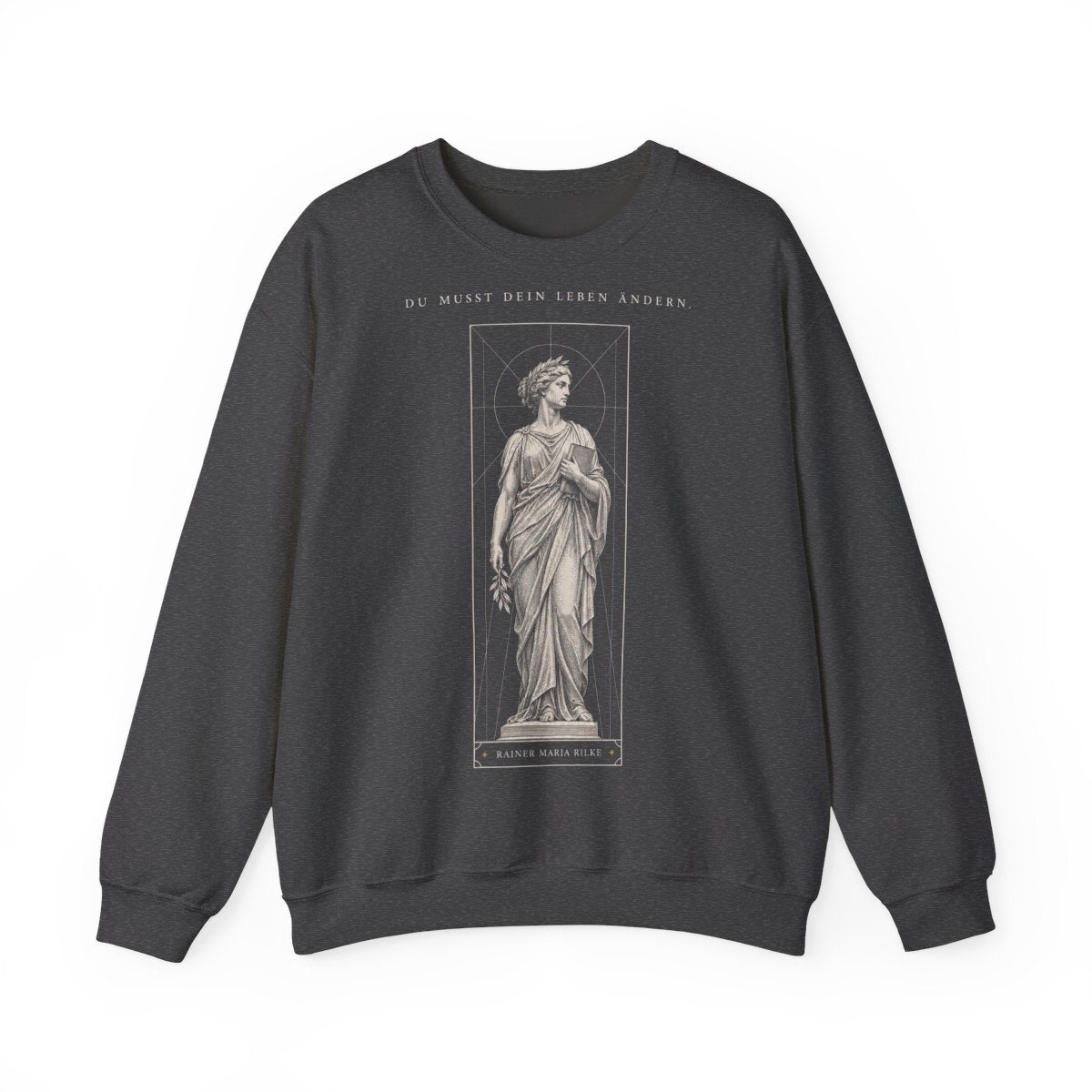 Unisex Sweatshirt mit Zitat - Rilke - Du musst dein Leben ändern – front