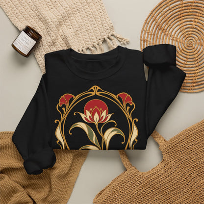 Unisex Sweatshirt mit Zitat - Schiller - Es lächelt der See Jugendstil – folded-2
