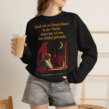 Unisex Sweatshirt mit Zitat - Heine - Denk ich an Deutschland Nachtfenster – lifestyle-2