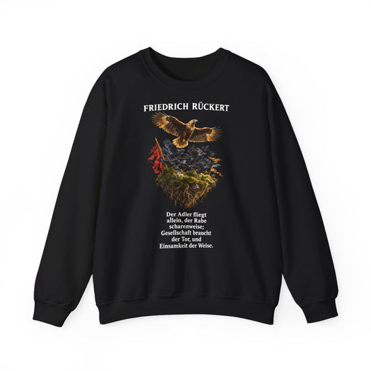 Unisex Sweatshirt mit Zitat - Rückert - Der Adler fliegt allein – front