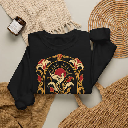 Unisex Sweatshirt mit Zitat - Heine - Ein neues Lied, ein besseres Lied Jugendstil – folded-2