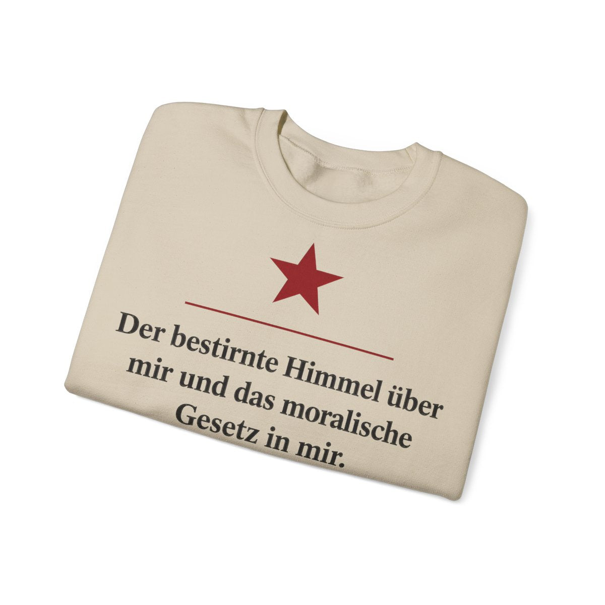 Unisex Sweatshirt mit Zitat - Kant - Der bestirnte Himmel über mir Symbol – folded