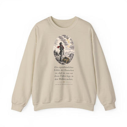 Unisex Sweatshirt mit Zitat - Schopenhauer - In den Wolken suchen – front