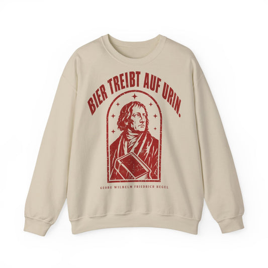 Unisex Sweatshirt mit Zitat - Hegel - Bier treibt auf Urin Vintage – front
