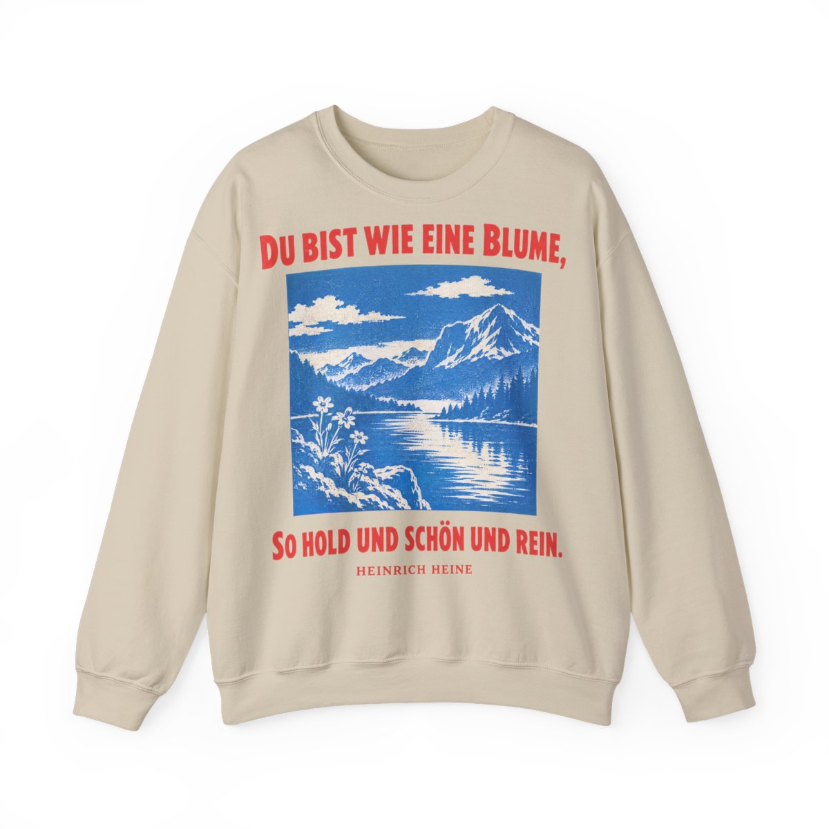 Unisex Sweatshirt mit Zitat - Heine - Du bist wie eine Blume Plakat – front