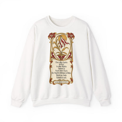 Unisex Sweatshirt mit Zitat - Goethe - Über allen Gipfeln Jugendstil – front