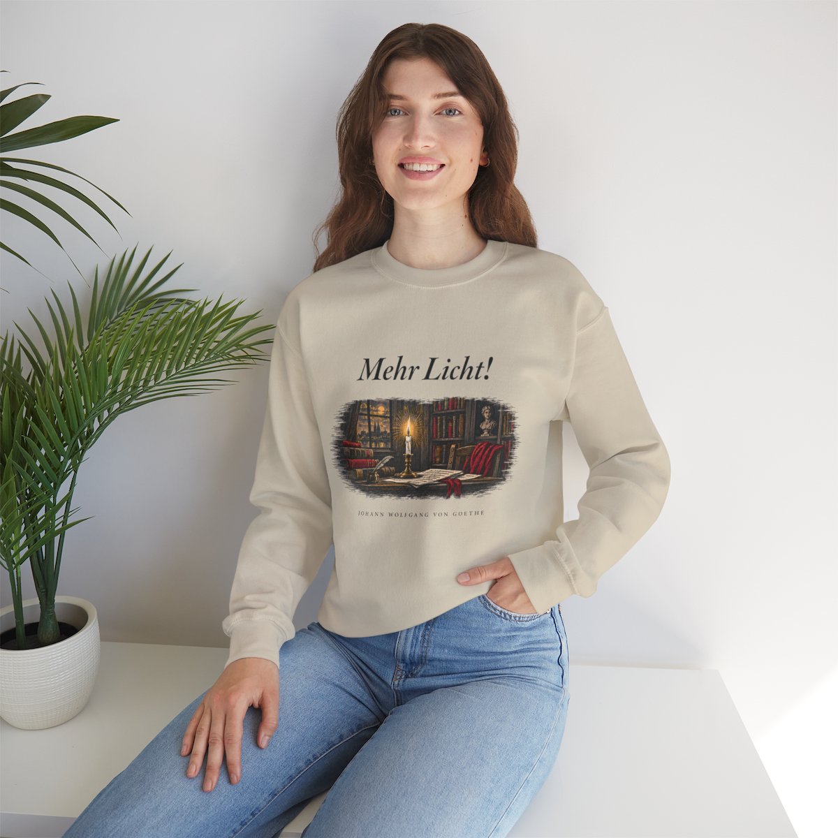 Unisex Sweatshirt mit Zitat - Goethe - Mehr Licht – lifestyle