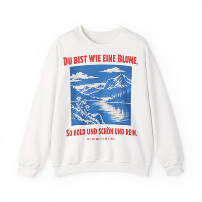 Unisex Sweatshirt mit Zitat - Heine - Du bist wie eine Blume Plakat – front