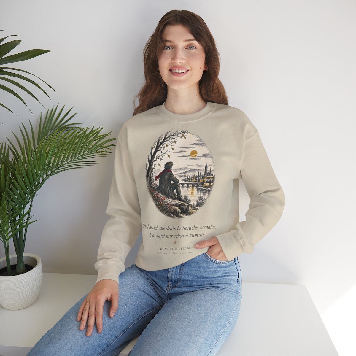Unisex Sweatshirt mit Zitat - Heine - Und als ich die deutsche Sprache vernahm Nachtstück – lifestyle