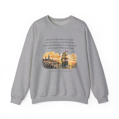 Unisex Sweatshirt mit Zitat - Fallersleben - Deutsche Freiheit lebet nur im Liede – front