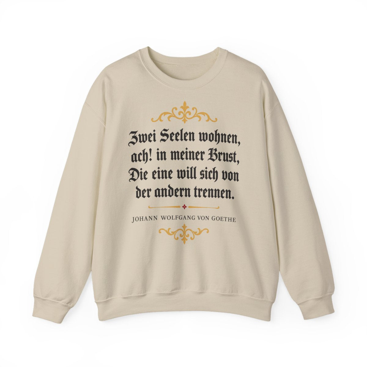 Unisex Sweatshirt mit Zitat - Goethe - Zwei Seelen – front