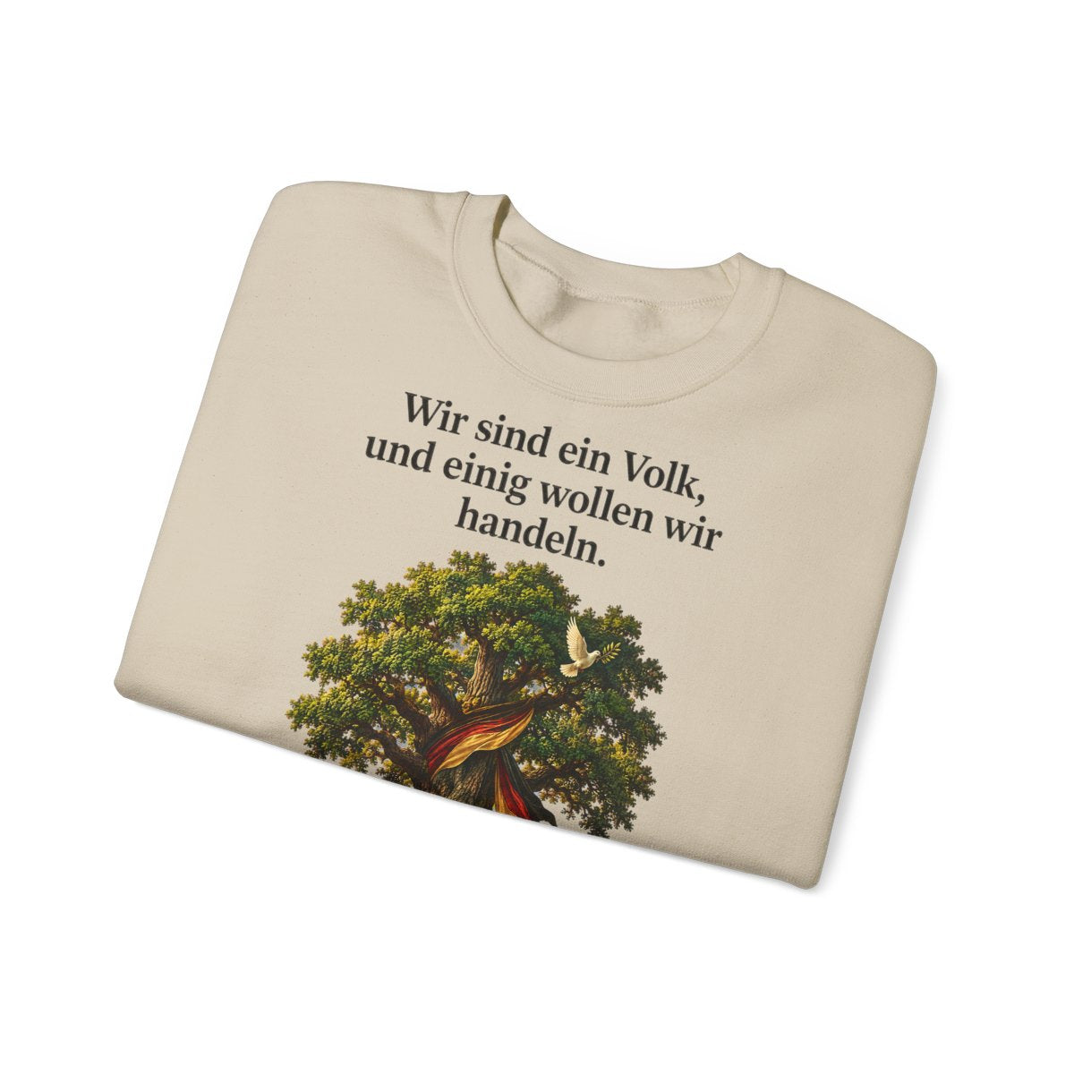Unisex Sweatshirt mit Zitat - Schiller - Wir sind ein Volk – folded
