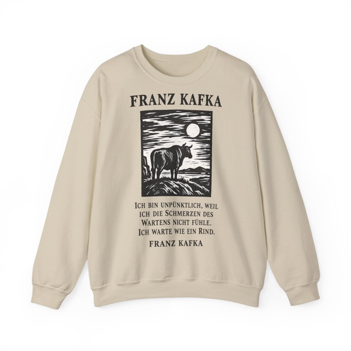 Unisex Sweatshirt mit Zitat - Kafka - Ich bin unpünktlich – front