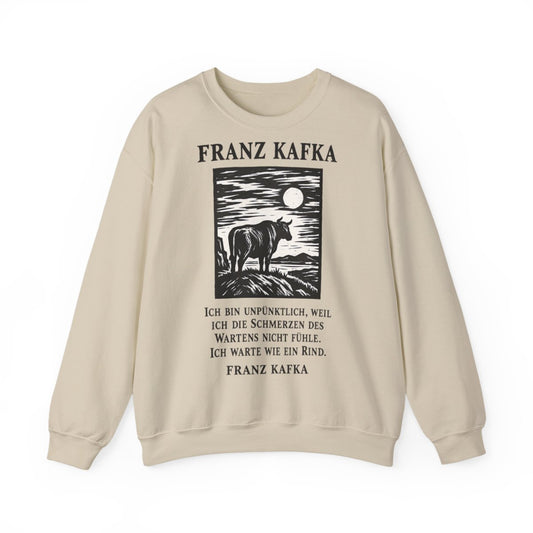 Unisex Sweatshirt mit Zitat - Kafka - Ich bin unpünktlich – front
