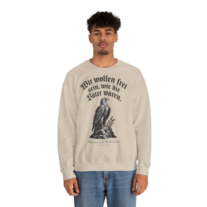 Unisex Sweatshirt mit Zitat - Schiller - Wir wollen frei sein Gravur – person-2