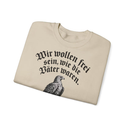 Unisex Sweatshirt mit Zitat - Schiller - Wir wollen frei sein Gravur – folded
