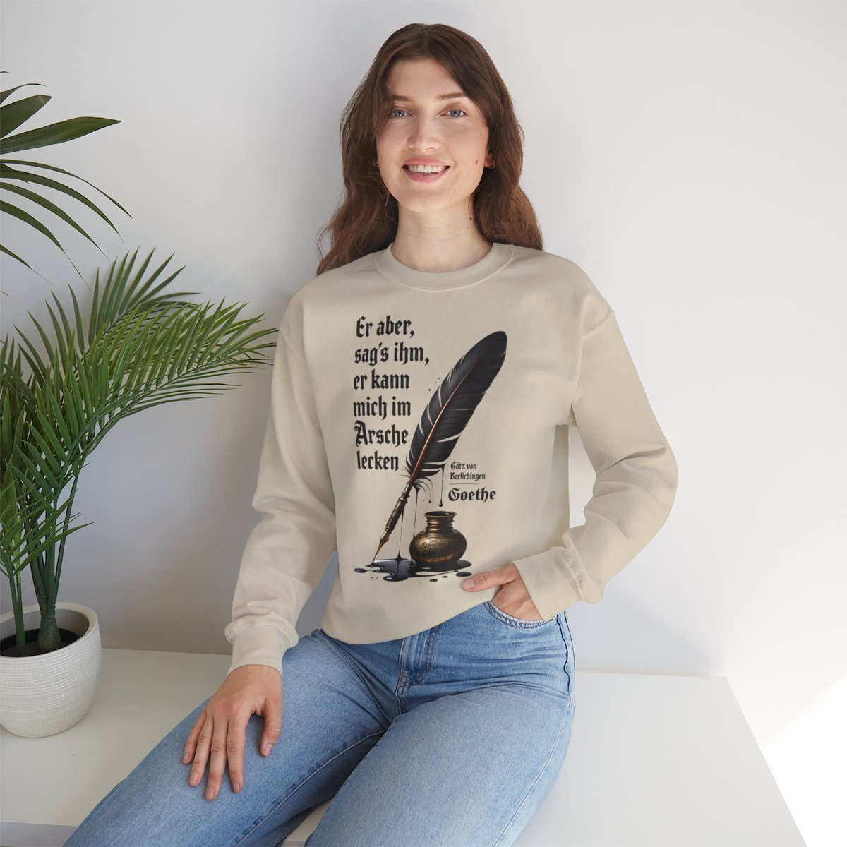 Unisex Sweatshirt mit Zitat - Goethe - Er kann mich im Arsche lecken – lifestyle