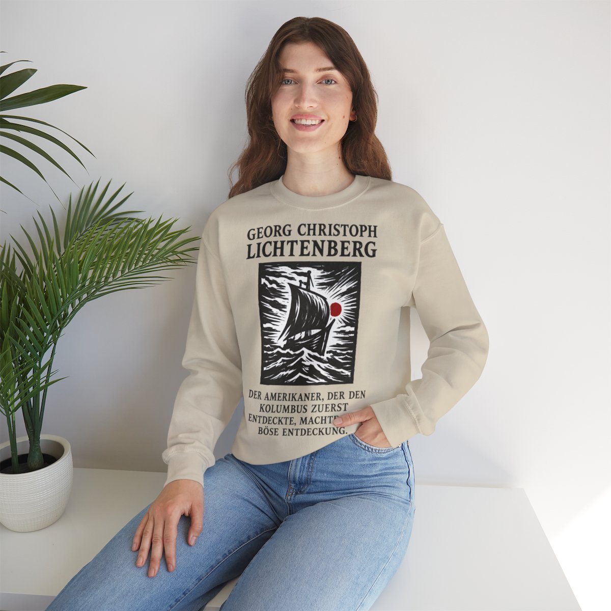 Unisex Sweatshirt mit Zitat - Lichtenberg - Der Amerikaner – lifestyle