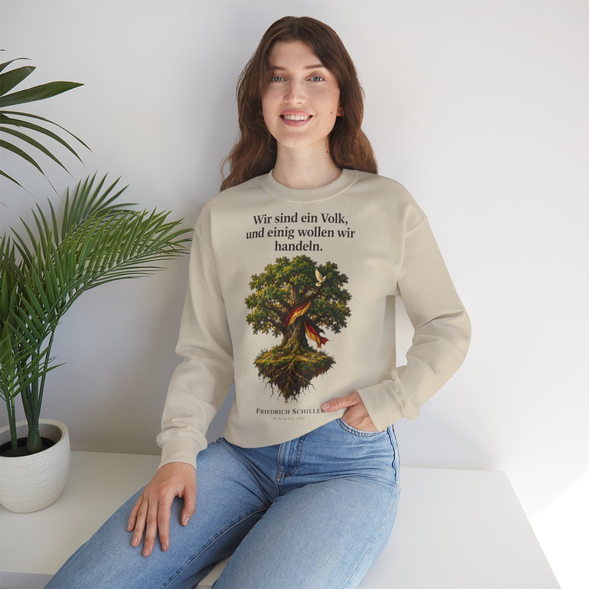 Unisex Sweatshirt mit Zitat - Schiller - Wir sind ein Volk – lifestyle