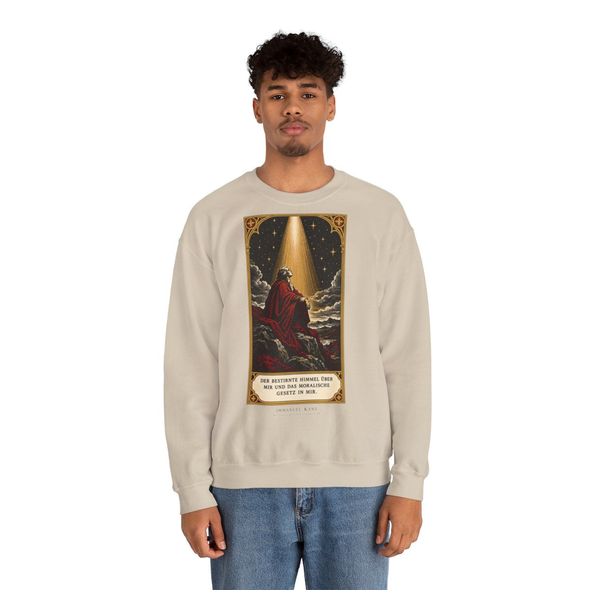 Unisex Sweatshirt mit Zitat - Kant - Der bestirnte Himmel über mir – person-2