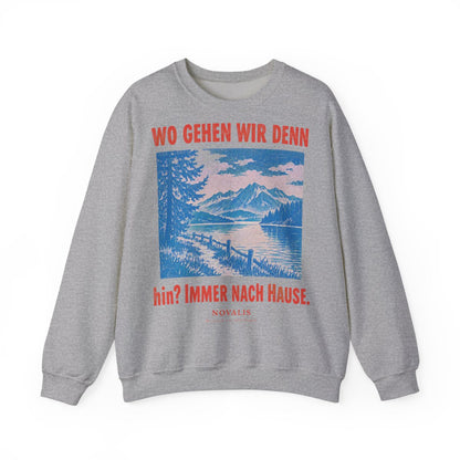 Unisex Sweatshirt mit Zitat - Novalis - Wo gehen wir denn hin – front