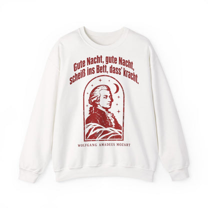 Unisex Sweatshirt mit Zitat - Mozart - Gute Nacht, gute Nacht Vintage – front