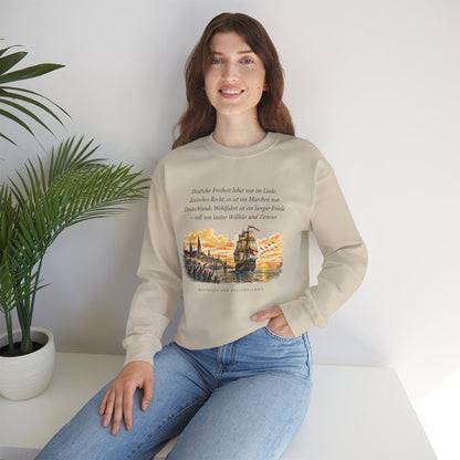 Unisex Sweatshirt mit Zitat - Fallersleben - Deutsche Freiheit lebet nur im Liede – lifestyle