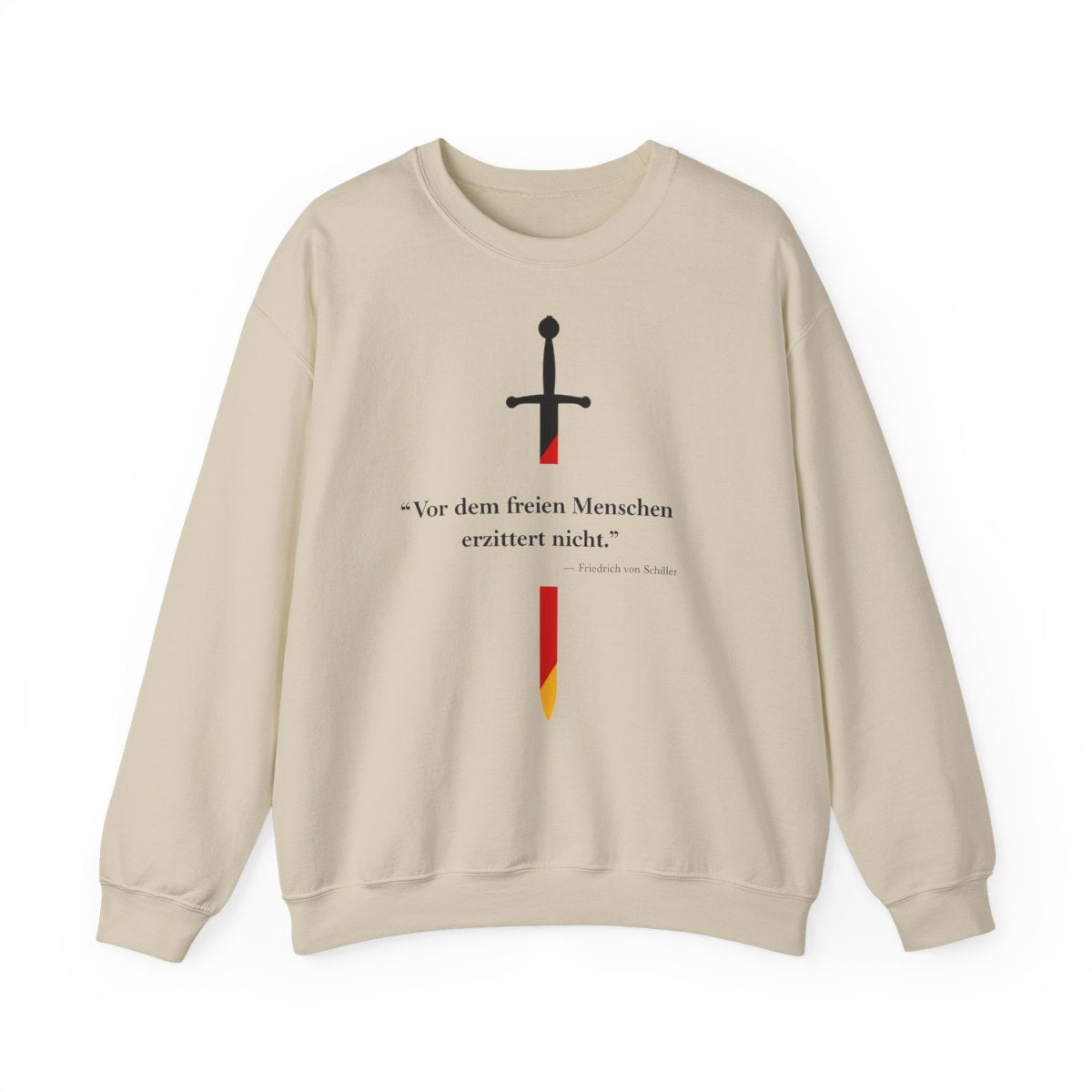 Unisex Sweatshirt mit Zitat - Schiller - Vor dem freien Menschen – front