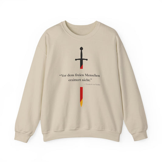 Unisex Sweatshirt mit Zitat - Schiller - Vor dem freien Menschen – front