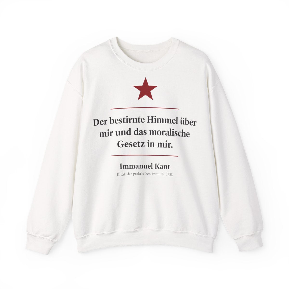 Unisex Sweatshirt mit Zitat - Kant - Der bestirnte Himmel über mir Symbol – front