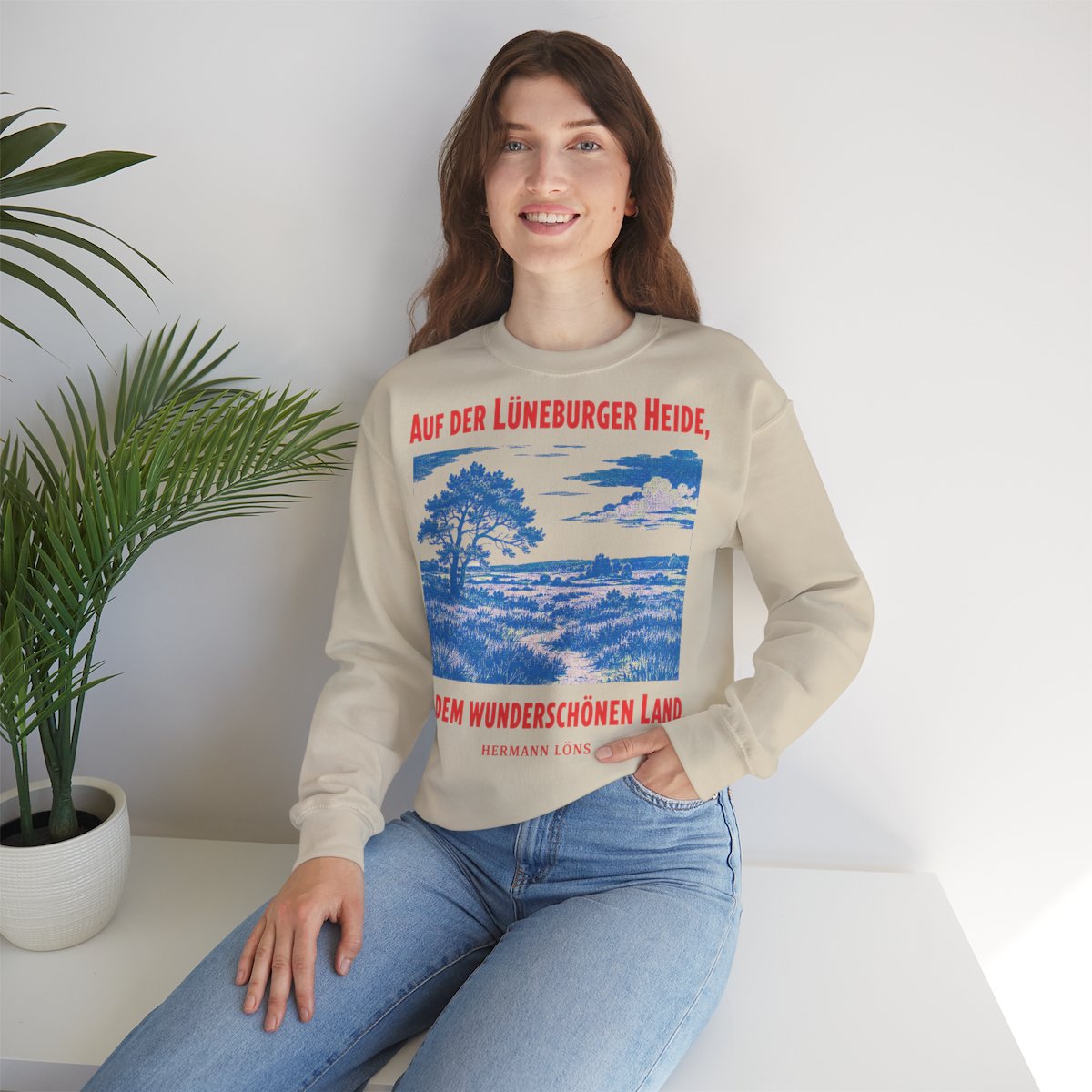 Unisex Sweatshirt mit Zitat - Löns - Auf der Lüneburger Heide – lifestyle