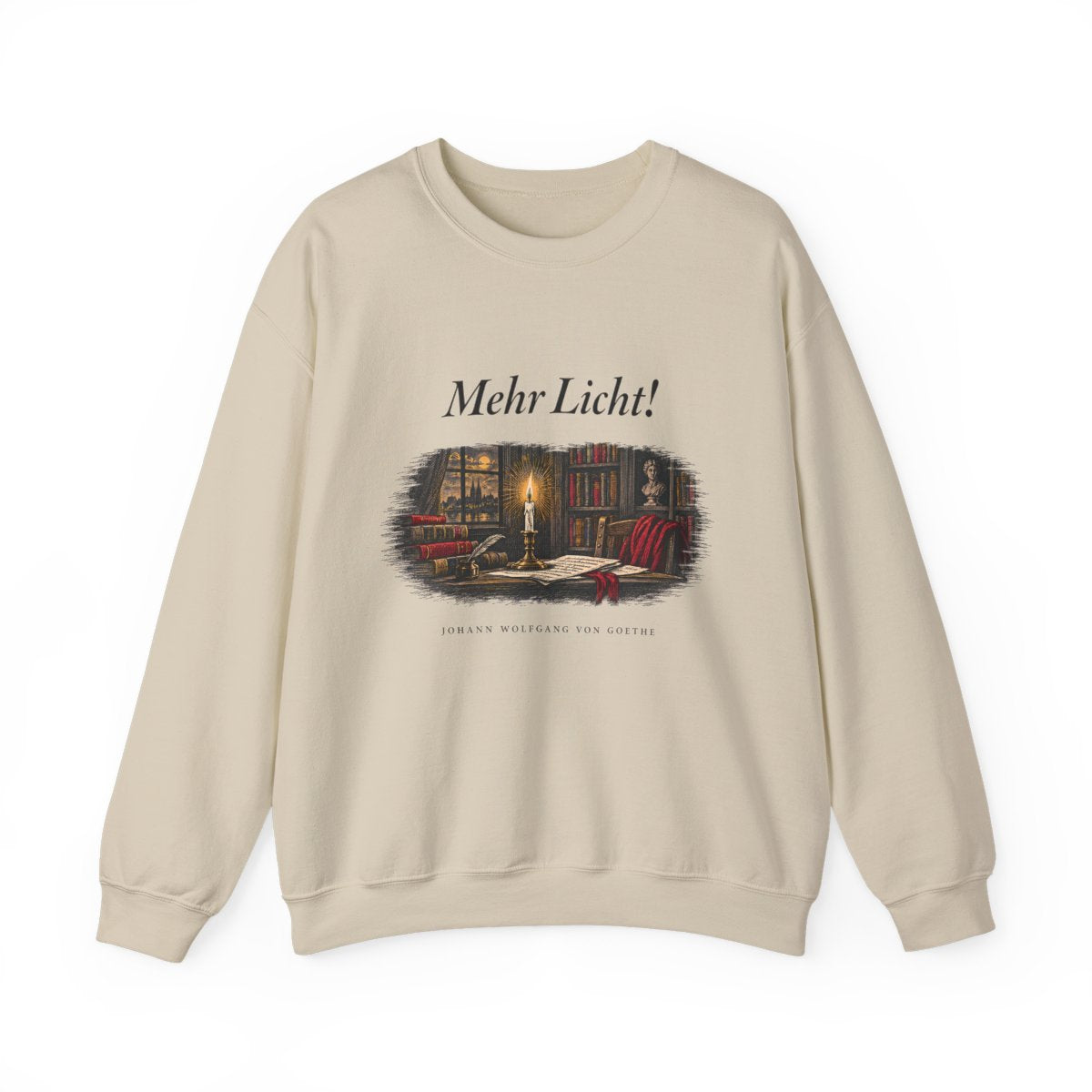 Unisex Sweatshirt mit Zitat - Goethe - Mehr Licht – front