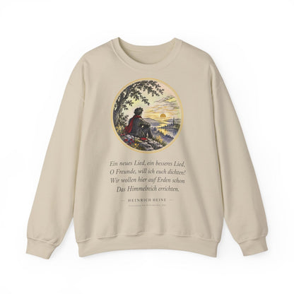 Unisex Sweatshirt mit Zitat - Heine - Ein neues Lied, ein besseres Lied – front